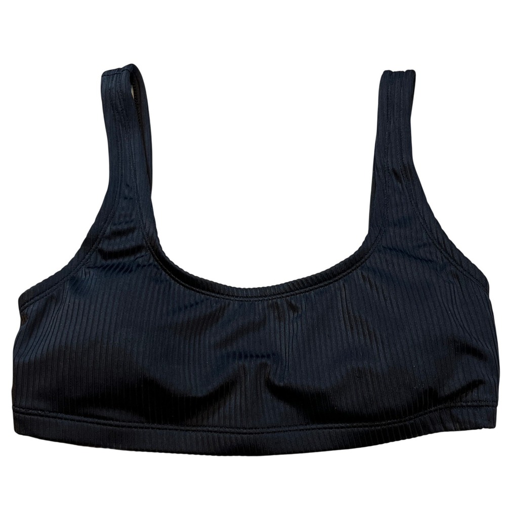 Speedo Womens Ribbed Bikini Top Black BlockTheBurn UPF 50+ Small 7734296001